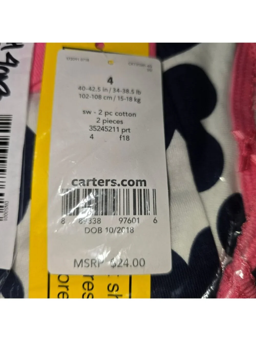 Blue Heart Pajamas with Pink Trim Girls Size 4T Two Piece PJs Cute! LH4003